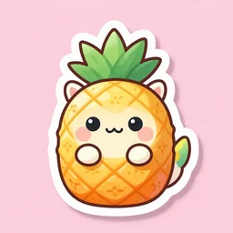 die cut sticker of anime chibi kawaii cute pineapple unicorn