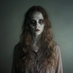 photograph of annabelle by chris raimo art, scary, soft lights, 1 9 1 6, fog, atmospheric