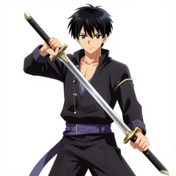 anime swordsman, digital art