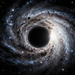 a galactic catastrophe with a black hole enveloping light