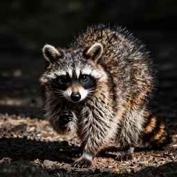 a realistic photo of a raccoon dabbing
