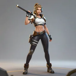 scifi athlete woman, valorant style