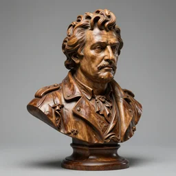 high intricate bust of stephen fry 1 9 7 0 carved from wood in baroque style, studio light, maria panfilova, andrea savchenko, mike kime, ludovic plouffe, qi sheng luo, oliver cook, trending on artstation
