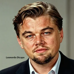 “Leonardo Dicaprio portrait, color vintage magazine illustration 1950”