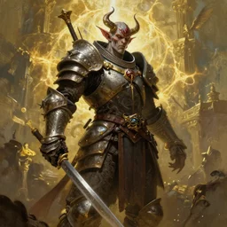 Elden Ring and Doom themed painting of wartorn human demon hybrid armored warrior, fantasy matte painting movie poster, golden ratio, trending on cgsociety, intricate, majestic, dark epic fantasy, trending on artstation, by H.R. Giger and Zdizslaw Beksinski, highly detailed, vibrant, cinematic quality character render; low angle; ultra high quality model; production quality cinema model