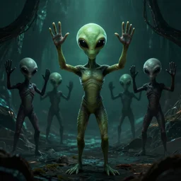 a alien to encounter with the lost ones if they were in a dark zone hands up