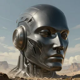 a large sci fi headress made of sci final carbon fibre panels, concept art, high detail, digital painting, illustration