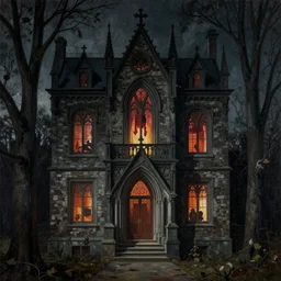 american nightmare by grant wood, carpenter gothic