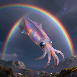 rainbow cosmic volumetric lights squid