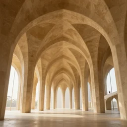 inside organic pavilion made of honeycomb. tall vaults, thin columns.. architectural photography. coronarender, 4 k, 8 k. volumetric lighting.