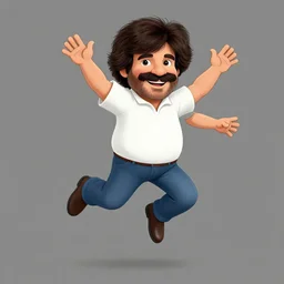 Bob Ross doing jumping jacks