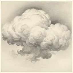 an anatomy of clouds, in the style of michelangelo, pencil on paper, british museum