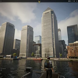 canary wharf, screenshot from 2 0 2 5 pc game, unreal engine, maximum graphics settings, very detailed realistic textures, 8 k uhd