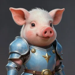 anthropomorphic warrior piglet, girl, female, pale blue armor, cute and adorable, pretty, beautiful, DnD character art portrait, matte fantasy painting, DeviantArt Artstation, by Jason Felix by Steve Argyle by Tyler Jacobson by Peter Mohrbacher, cinematic lighting