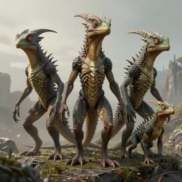 sentient race of reptiles, highly detailed