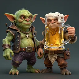 mix of pathfinder goblin and beer mug by greg rutkovski