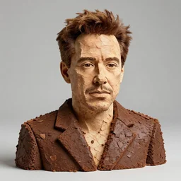 sculpture of robert downey jr made of brownies pieces