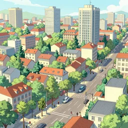 a detailed illustration Idyllic urban scene by Alex Hirsch, trending on artstation, cgsociety, deviantart:11