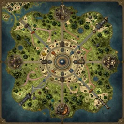 large rpg world map _ by _ filipe _ pagliuso _ and _ justin _ gerard _ symmetric _ fantasy _ highly _ detailed _ realistic _ intricate _ port