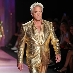 Guy Fieri walking the runway in ballroom eleganza on RuPaul's Drag Race