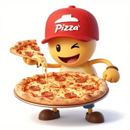 sentient pizza rebelling against pizza hut, cartoon, high quality