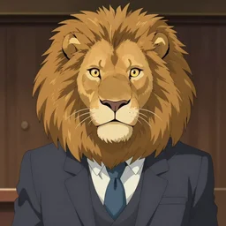 a lion wearing a business suit, illustration concept art anime key visual trending pixiv fanbox by wlop and greg rutkowski and makoto shinkai and studio ghibli and kyoto animation symmetrical facial features