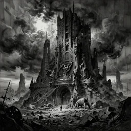 dark and stormy dystopia by crewdson, mcbess, rossdraws, carel will - ink, masterpiece, ultra smooth details,