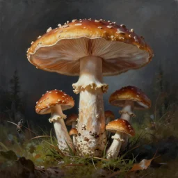 mushroom of life painting by aaron brooks, chris dyer, android jones, and alex grey