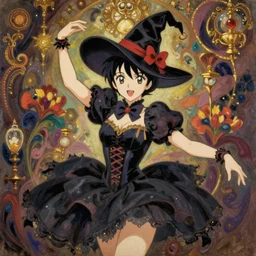 anime ukiyo - e ballroom witch, intricate oil painting by greg rutkowski, trending on artstation