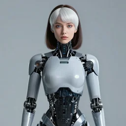 portrait photo of a beautiful female ( ( ( ) ) ) cyborg