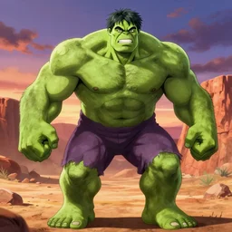 ⁠portrait of The Incredible Hulk, New Mexican desert background, rich vivid colors, ambient lighting, dynamic lighting, 4k, HQ, official media, anime key visual, makoto shinkai, ilya kuvshinov, lois van baarle, rossdraws, detailed, trending on artstation