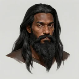 Portrait of a DnD Artificer, dark brown skin, long black hair, male, crazy beard, asymmetry armor, solo, ornate, huge, by Frank Franzzeta, trending on twitter, artstationHD, artstationHQ, fantasy, octane, 8k HD