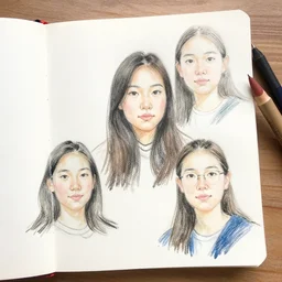 sketchbook pages chalk, girl portrait painting by ruan jia, kenneth willardt, ross tran, wlop, andrei riabovitchev, golden skin, mystery background, harper's bazaar, vogue, magazine, concept art, ornate, luxury