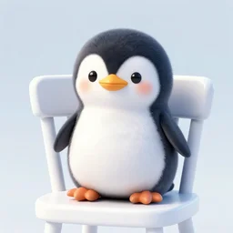 digital art of a cute and small penguin! sitting on a white wooden chair outside at night, wearing sunglasses! black background with some stars, detailed lighting and shading! detailed, vector art, by emiliano ponzi, by tom whalen, trending on polycount, private press, low poly, 3 d, sketchfab