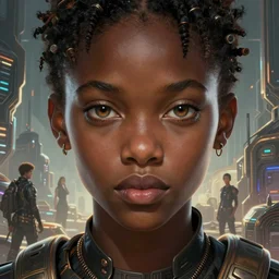 african cyberpunk bandit, science fiction, highly detailed, digital painting, beautiful eyes, symmetry, concept art, sharp focus, illustration, global illumination, radiant light, detailed and intricate environment, art by artgerm and greg rutkowski and magali villeneuve and ilya kuvshinov!