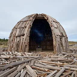 photo of a stargate by james jean, land art made of drfitwood by peter mohrbacher