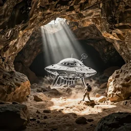 cave writing style ufo sketches hd realistic photo