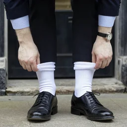 Boris johnson pulling his socks up, news photograph, cotton socks