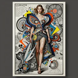 an award winning anamorphosis painting of a fashion model, at a fashion photoshoot, inspired by lise deharme, albrecht durer, abstract, a level art, intricate, pop surrealism, digital poster, ornately detailed, photorealism, trending in artstation