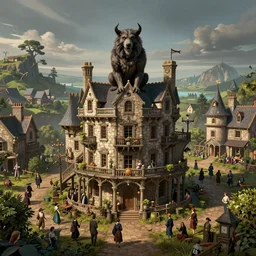 howl\'s moving taverns, multitudes, high quality art, 4k