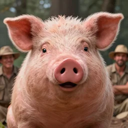 porky pig as ned beatty in deliverance, by frank frazetta, simon bisley, brom, highly detailed, fantasy art, high quality, 8 k, soft lighting, realistic face, path traced