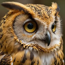the eye of an owl with golden feathers, hyperrealistic, many details, 3d render, octane, cinematic, macro photography