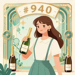 1 9 4 0 s teenager in art deco style, champagne commercial, artstation, illustration, bright, cheerful, detailed and intricate environment