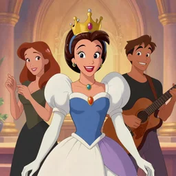 queen the band news of the world album cover in Disney style