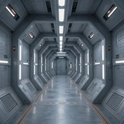 sci - fi spaceship corridor, symmetry, centered, star citizen