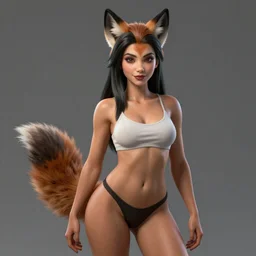 portrait of a beautiful vixen with an appealing female body, trending on artstation, octane render