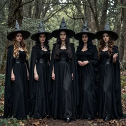 witches in a forest, group shot, gertrude kasebian n -6