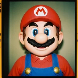kodak portra, photo of super mario as a real person, traditional portrait, face neck shoulders, 8 k