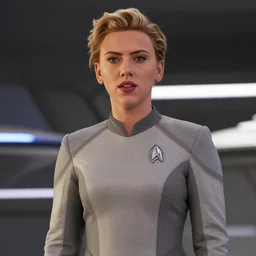 Scarlett Johansson is the captain of the USS Enterprise in the new Star Trek movie