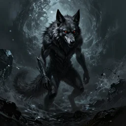 warewolf, darkwave, darksynth, concept art, sharp, digital matte painting, art by, greg rutkowski, wlop, dramatic lighting, trending on artstation